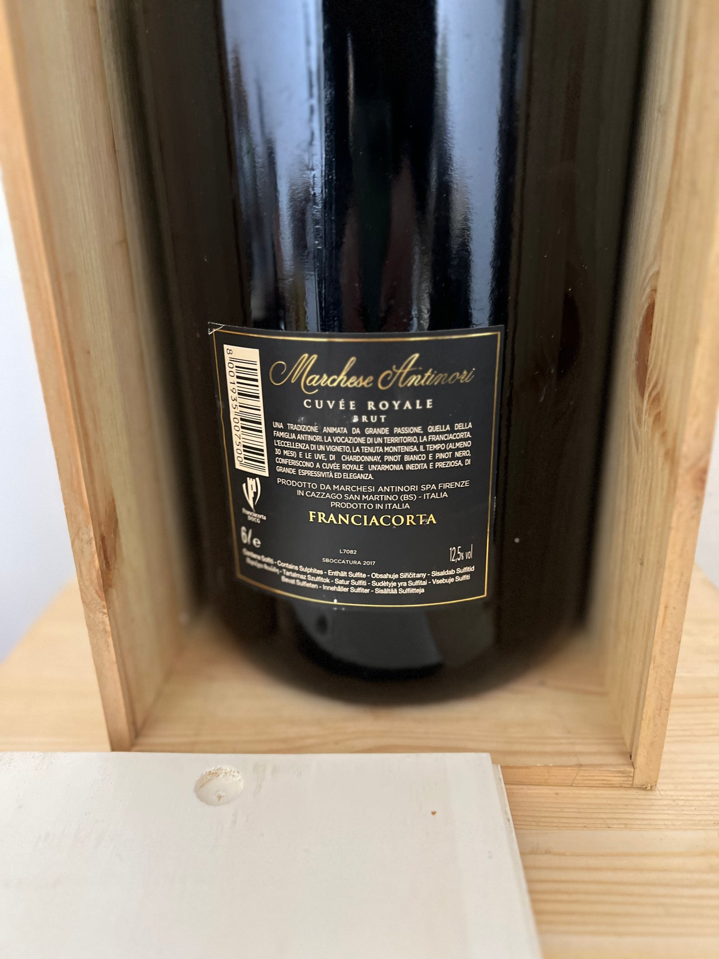 Marchese Antinori Cuvèe Royale Montenisa Lt 6 - COFANETTO DI LEGNO