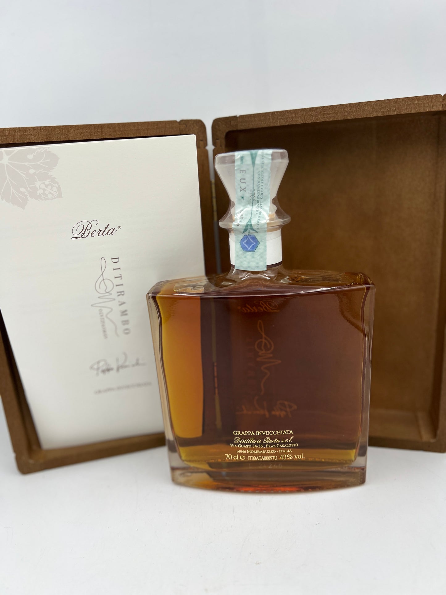 Grappa Berta Ditirambo Armonizzato CL 70 IN CASSA LEGNO