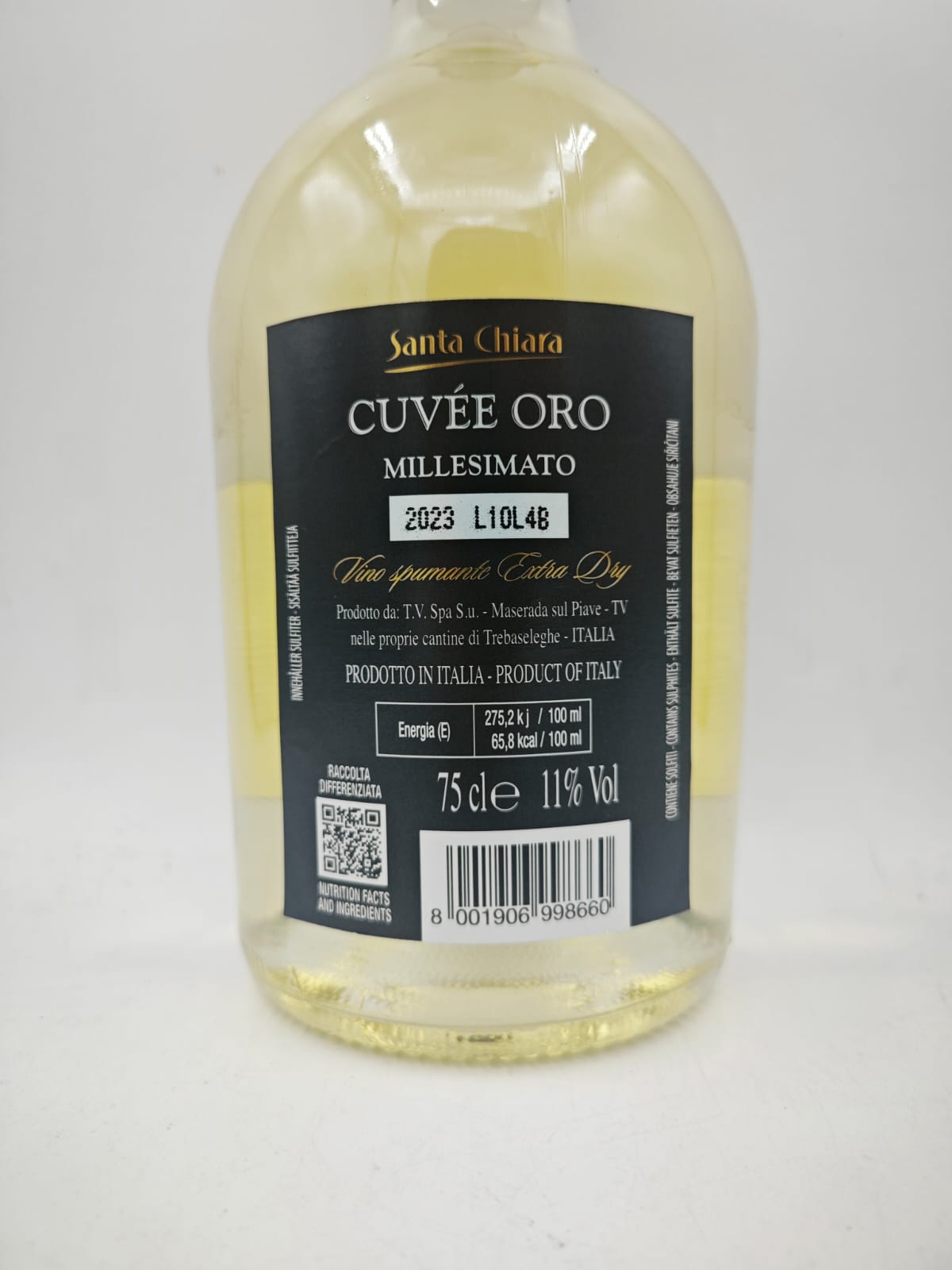 Vino spumante Extra Dry Cuvée Oro Millesimato Santa Chiara - cassa 6 bottiglie