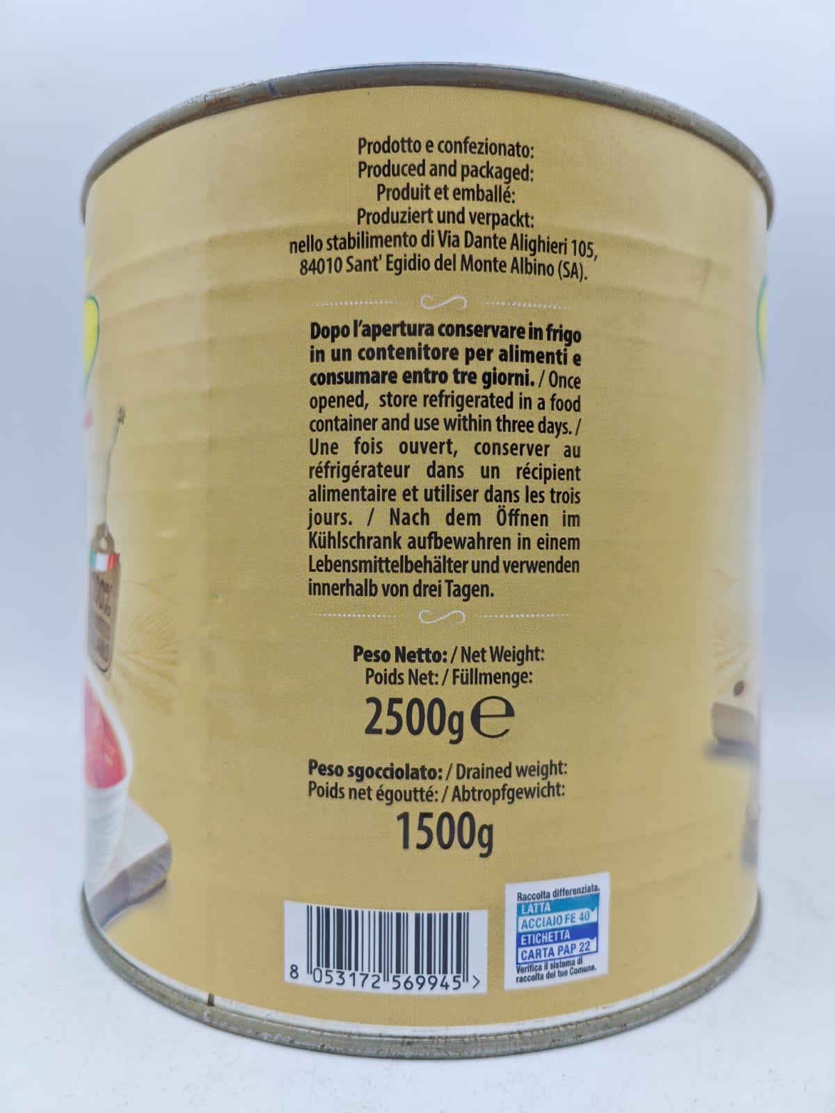 SARFRUTTA® - POMODORI PELATI IN SUCCO DI POMODORO 2,5Kg