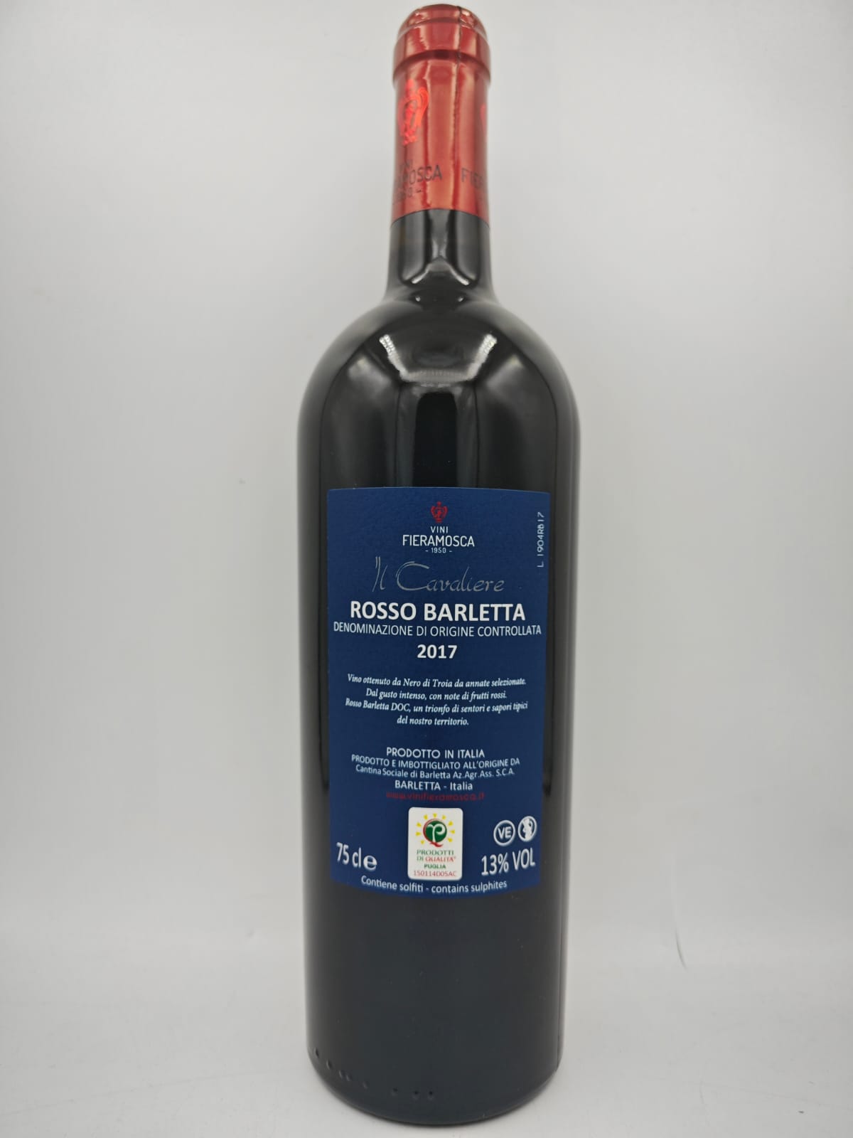Rosso Barletta doc Fieramosca - Il Cavaliere 0,75l 2017