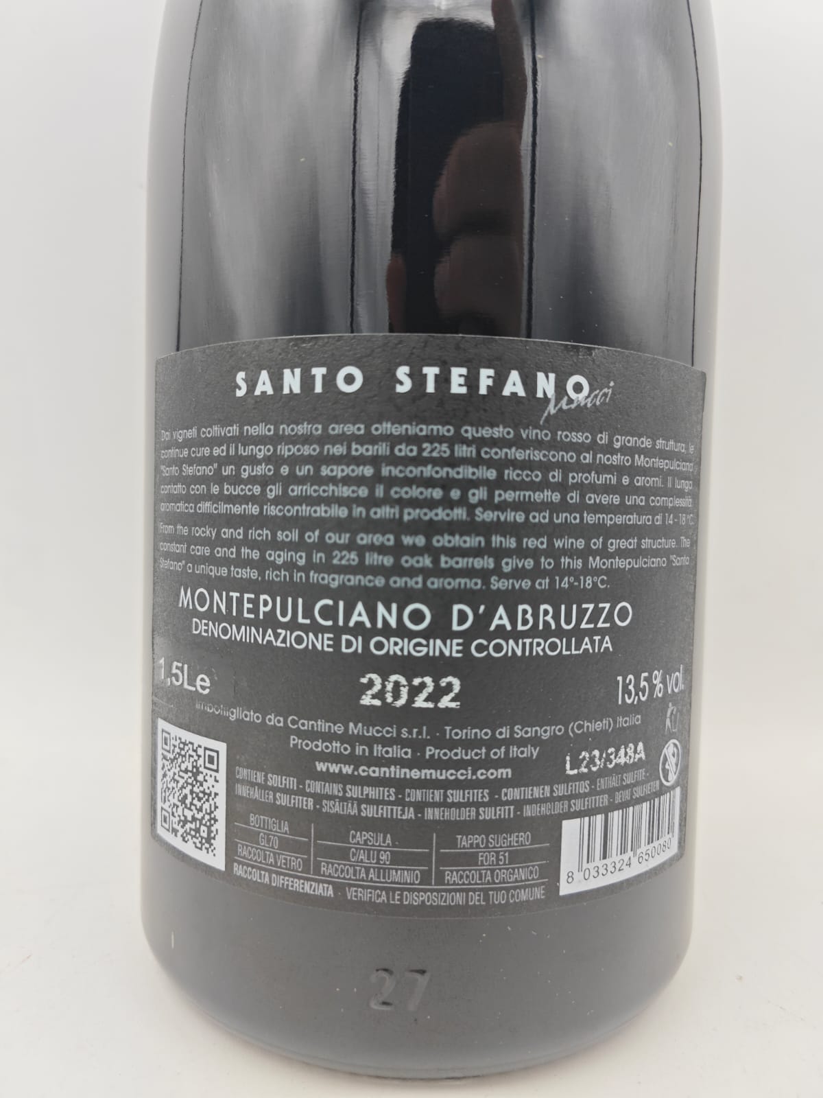 Montepulciano d'Abruzzo DOC 1,5l - Santo Stefano - Cantine Mucci 2022 Magnum