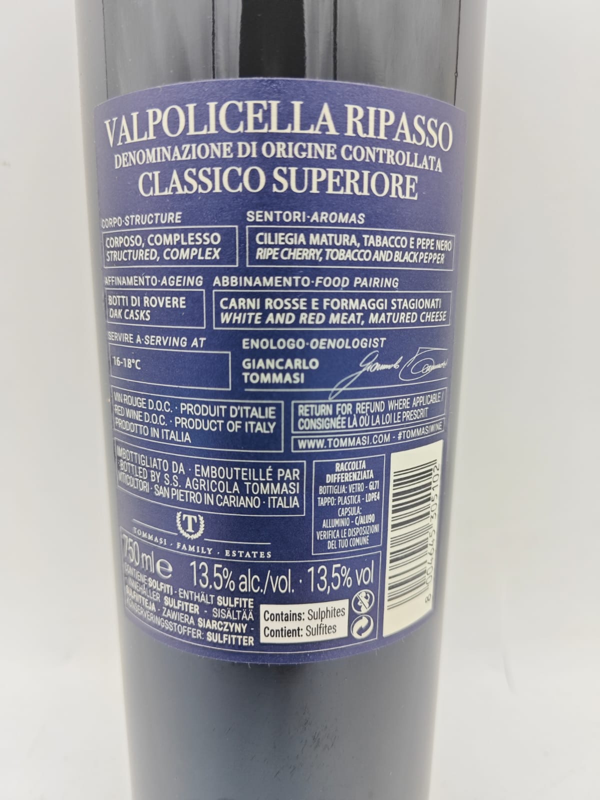 Valpolicella Ripasso Classico Superiore DOC 2020 Tommasi