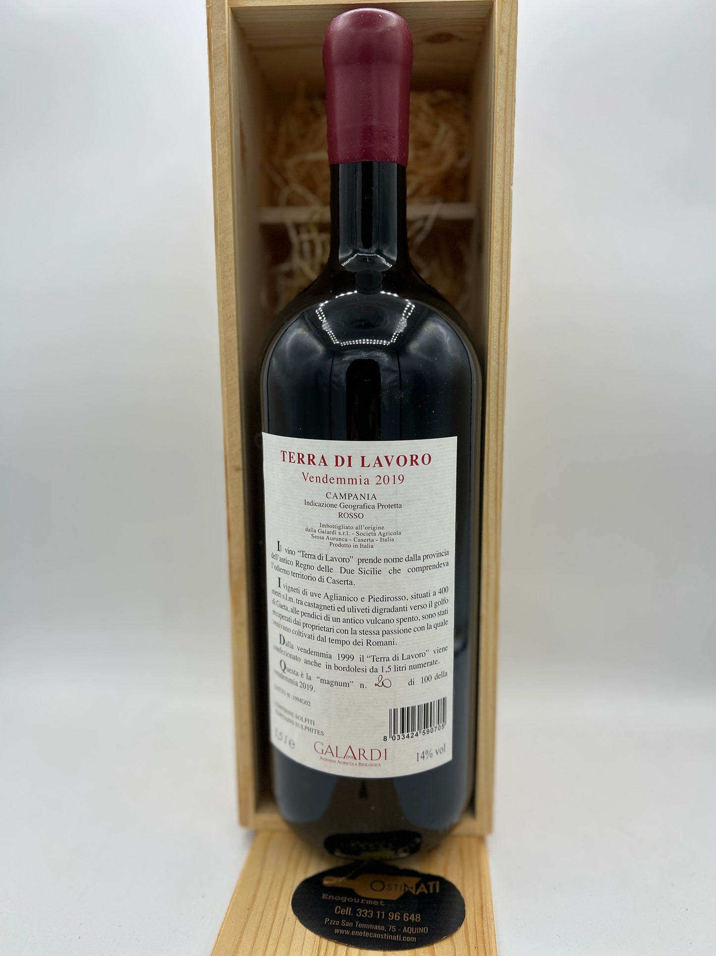 Galardi Roccamonfina Terra di Lavoro 2019 Magnum 1,5l cassa in legno