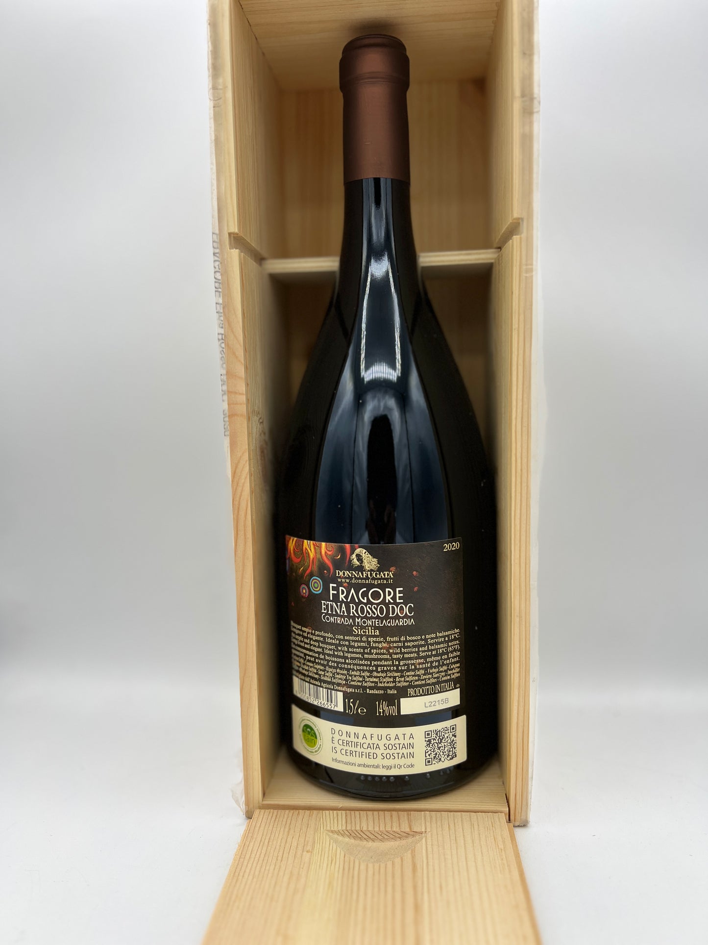 Magnum 1,5 Litri Etna Rosso "FRAGORE" in Cassa Legno Donnafugata