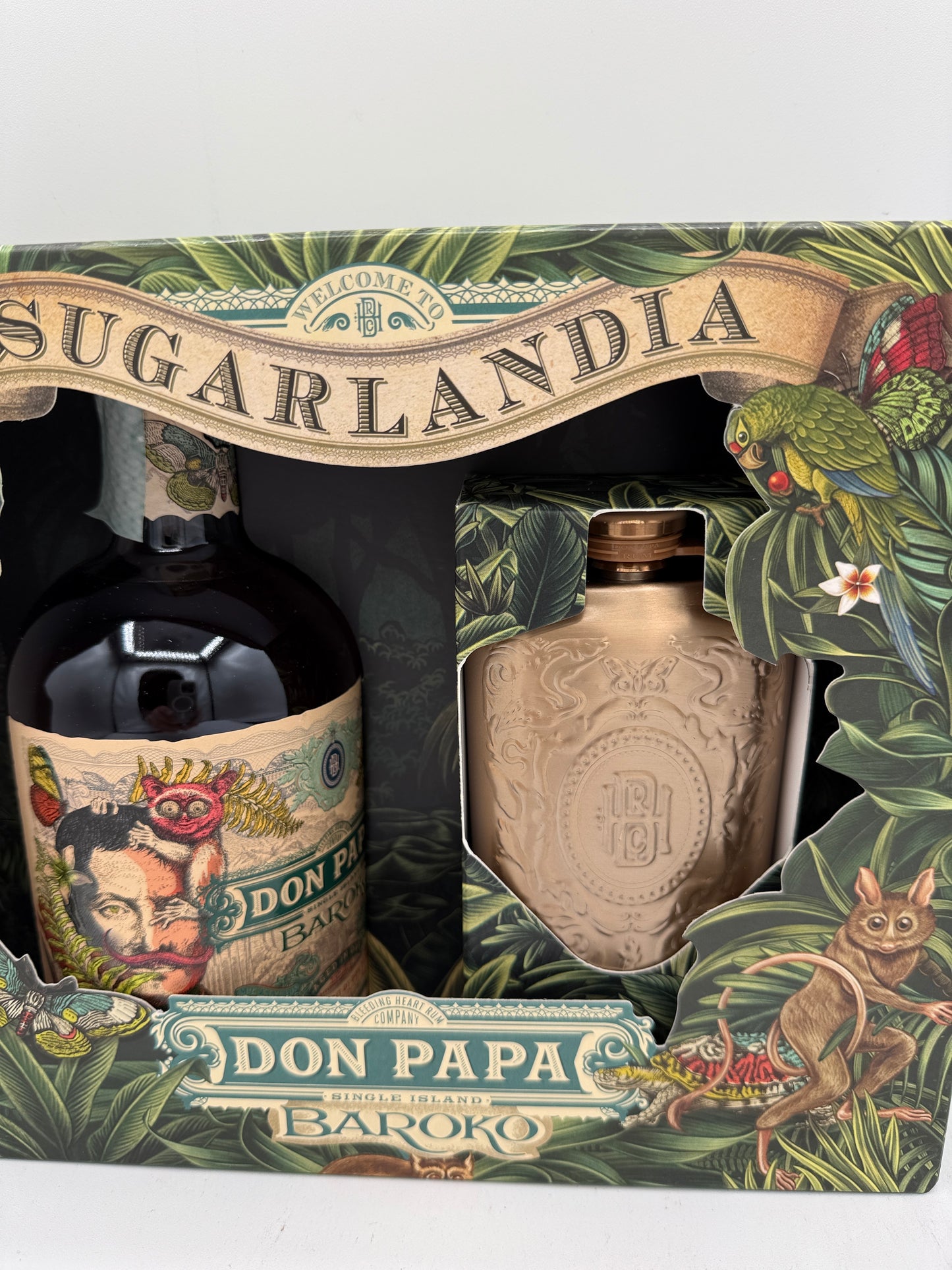 Don Papa BAROKO 40% Vol. 0,7l in confezione regalo con Hip Flask