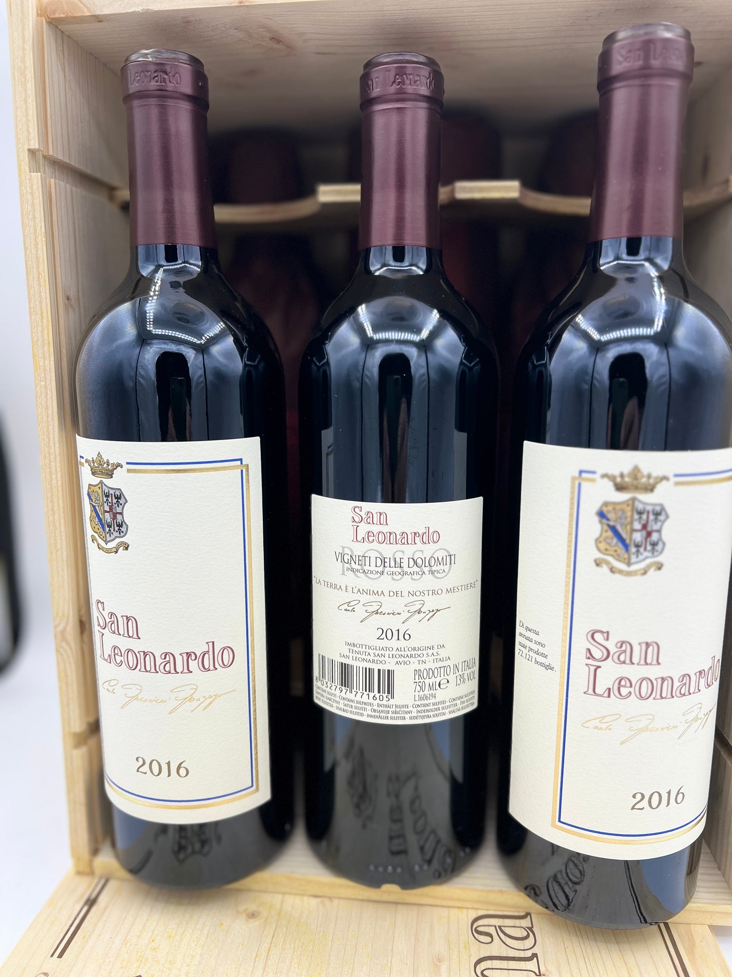 TENUTA SAN LEONARDO 2016 San Leonardo Vigneti delle Dolomiti IGT 6 Bottiglie