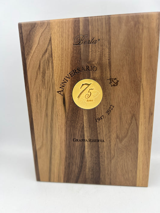 Grappa Stravecchia 75° Anniversario Berta 1,5 L in cassa legno