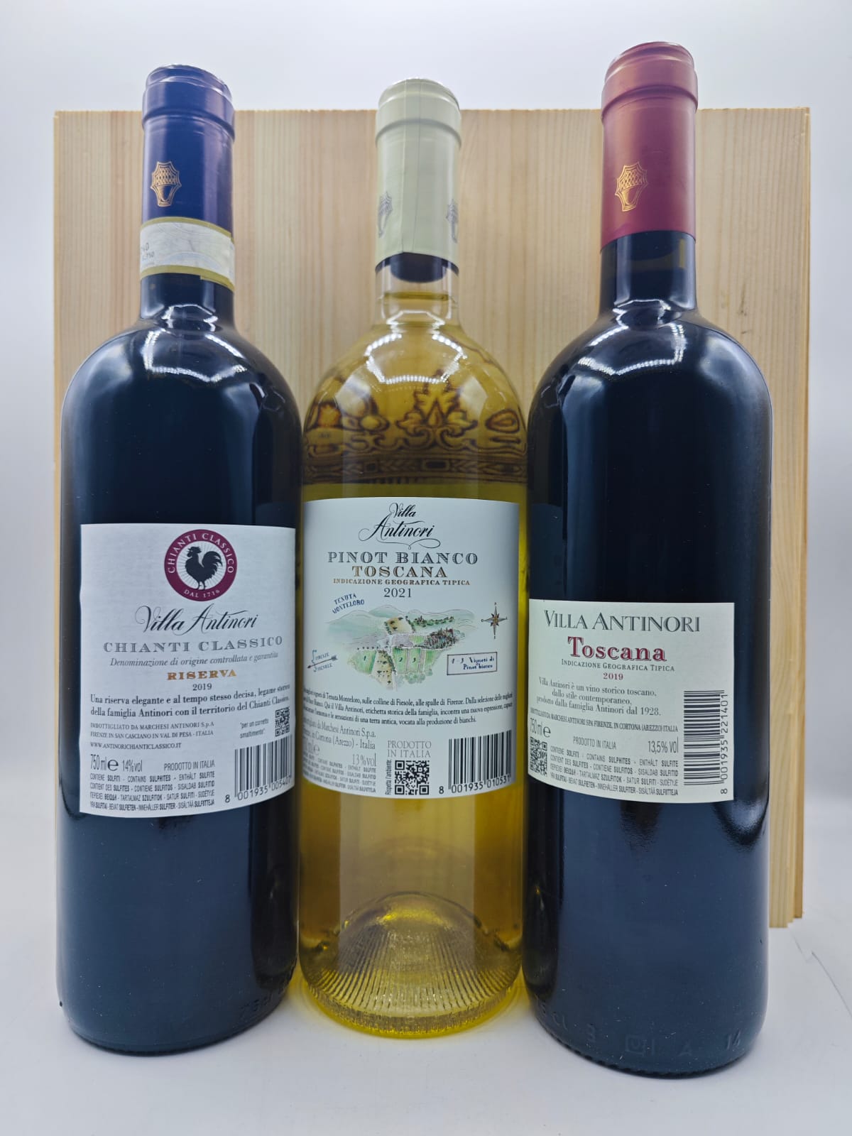 Cassetta 3BT Villa Antinori - 1bt Villa Antinori rosso 2019 1bt Villa Antinori riserva 2019 1bt Pinot Bianco 2021 - Antinori