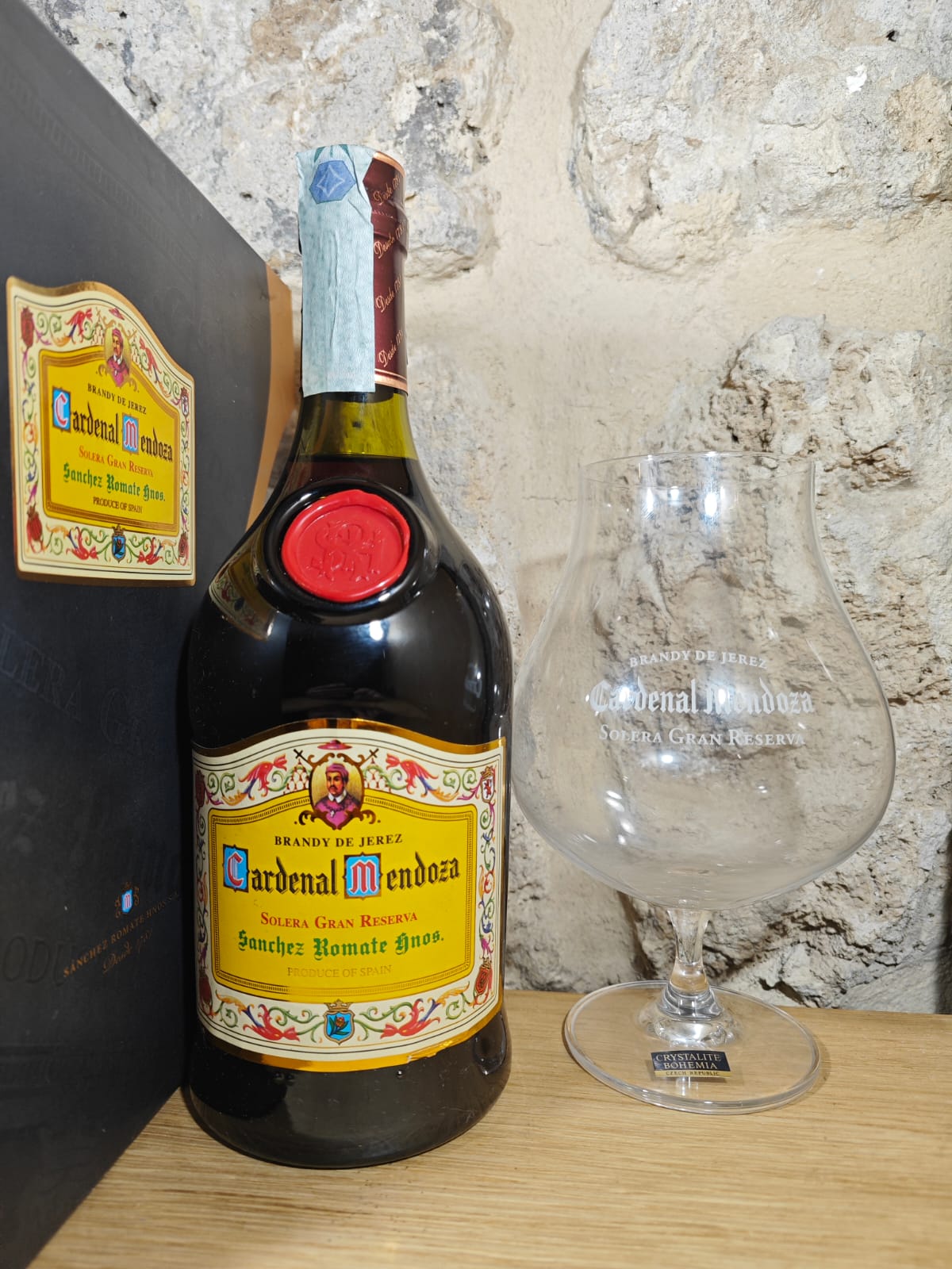 Brandy De Jerez Solera Gran Reserva Cardenal Mendoza Con Astuccio e Bicchiere