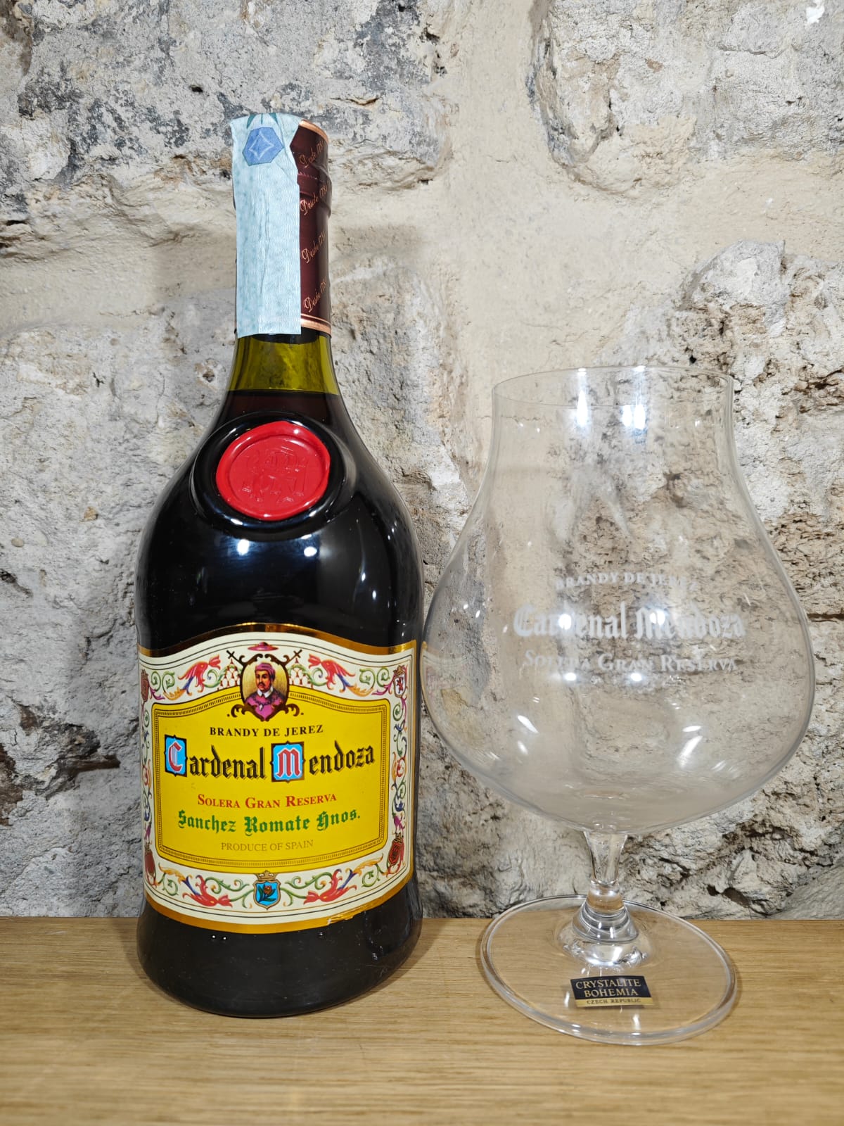 Brandy De Jerez Solera Gran Reserva Cardenal Mendoza Con Astuccio e Bicchiere