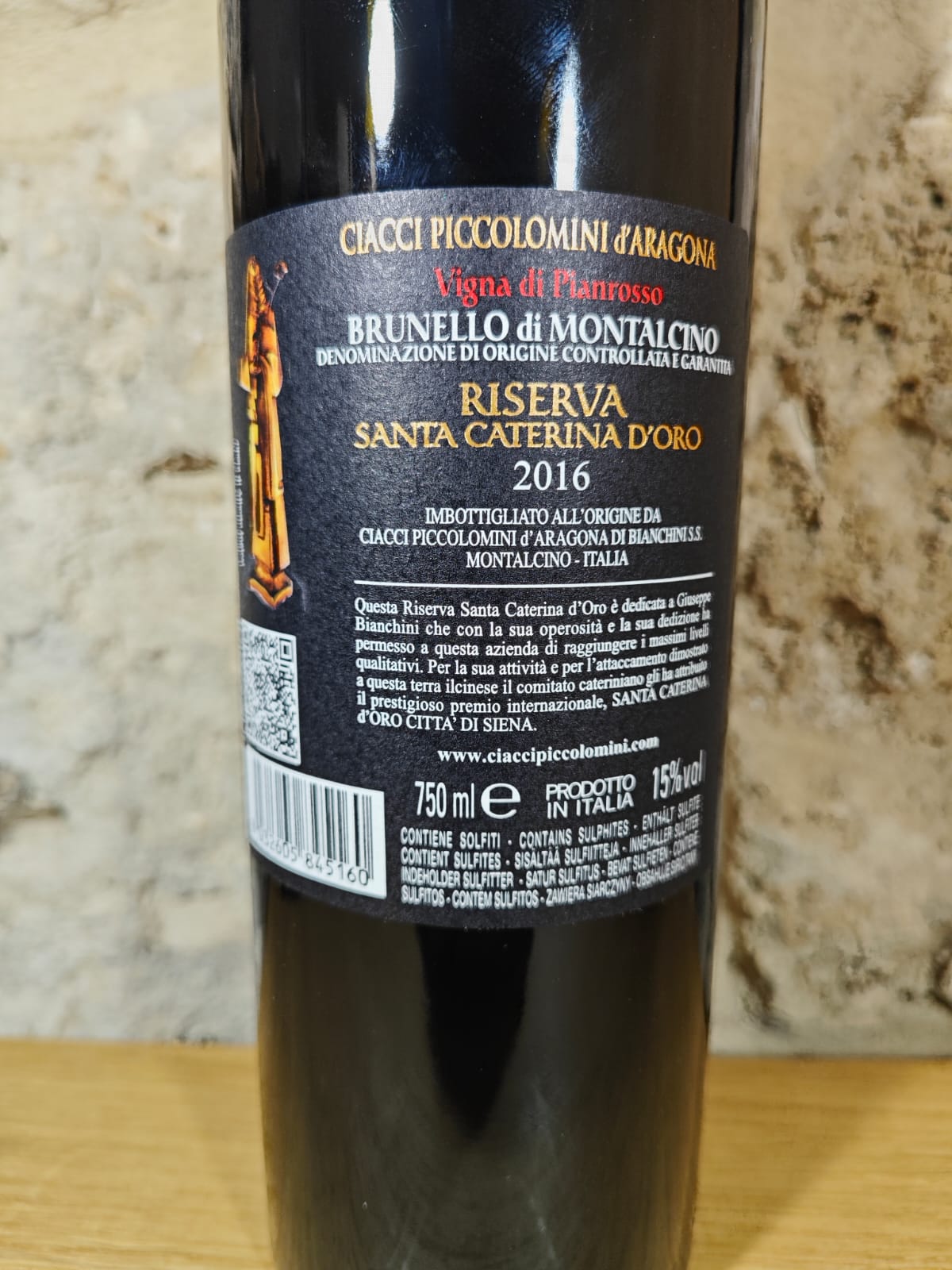 Brunello di Montalcino Riserva DOCG Pianrosso Santa Caterina d'Oro 2016 - Ciacci Piccolomini d'Aragona