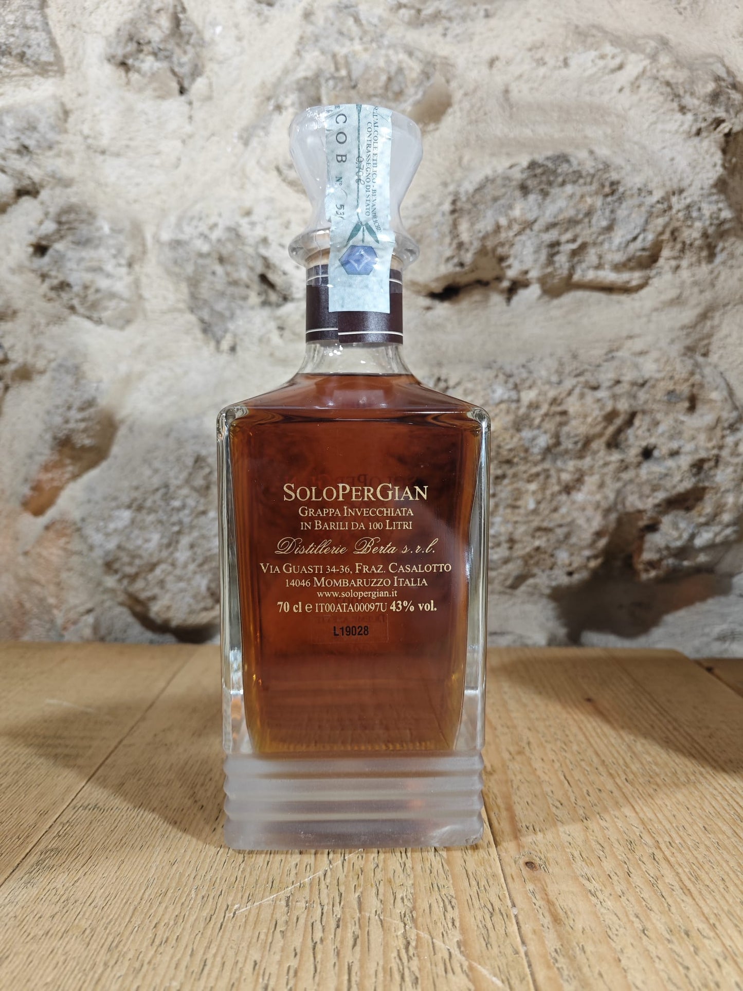 Grappa SoloPerGian Riserva Berta (Cassetta Legno)