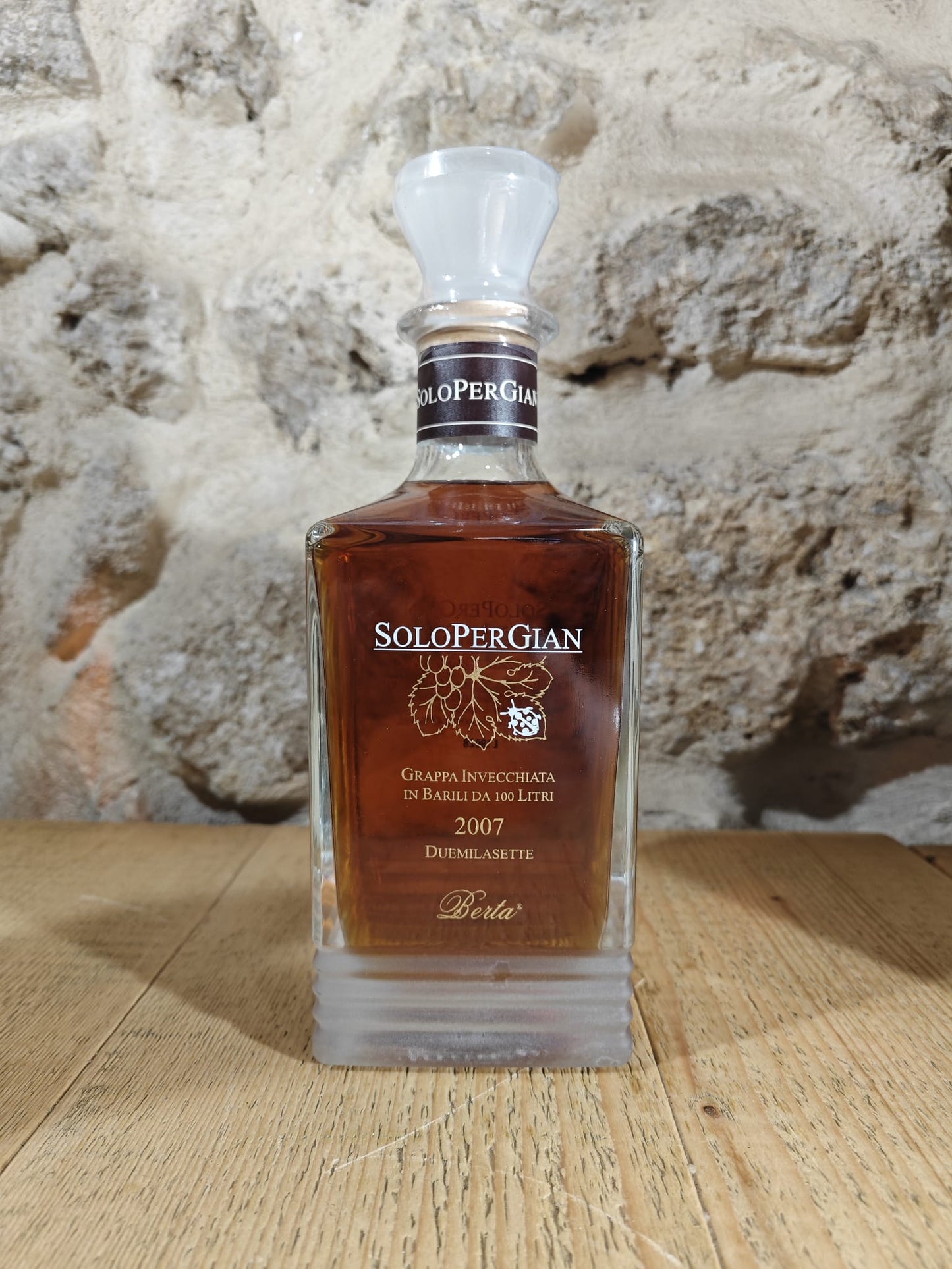 Grappa SoloPerGian Riserva Berta (Cassetta Legno)