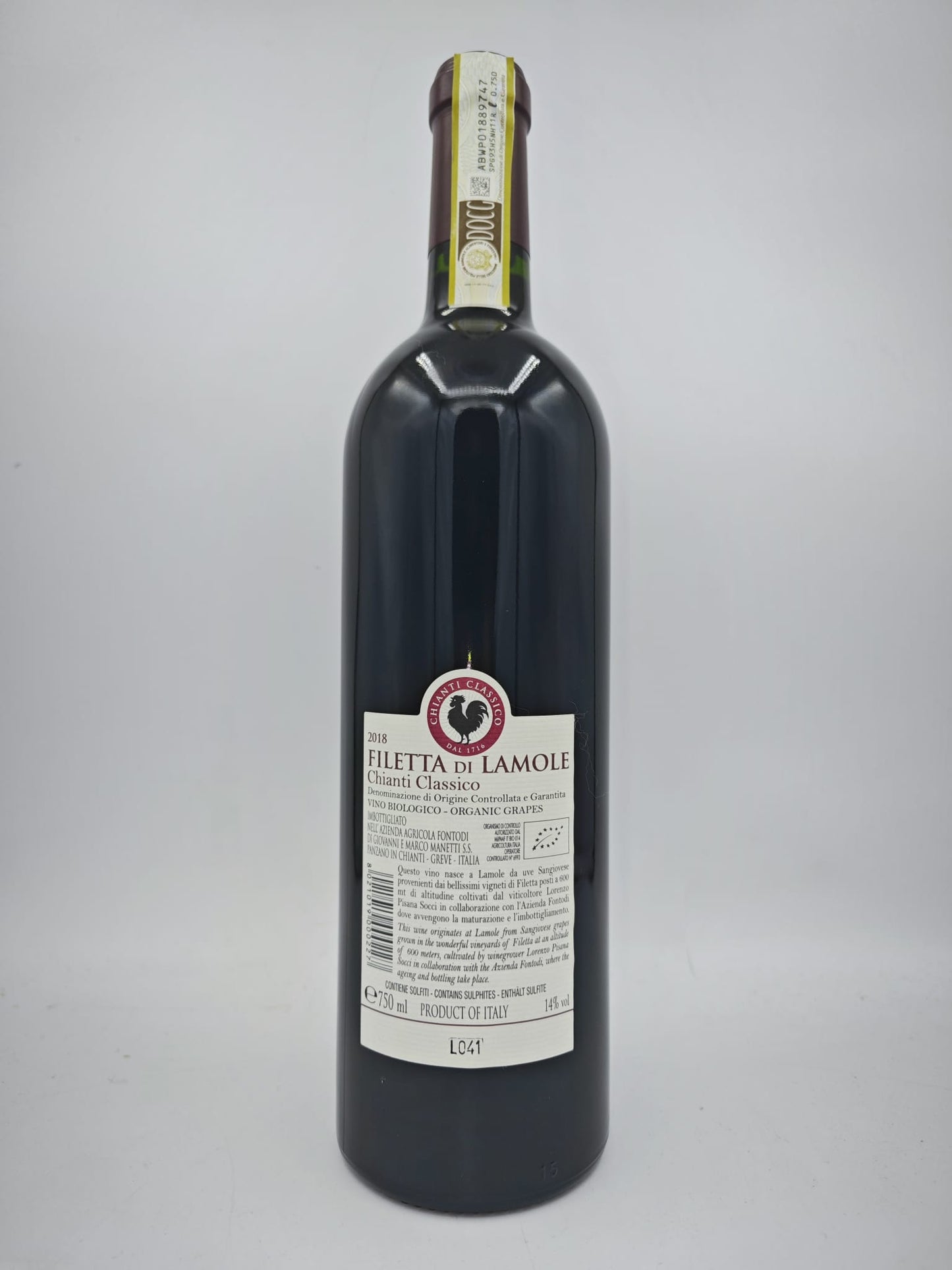 CHIANTI CLASSICO FILETTA DI LAMOLE FONTODI 2018 0.75 LT.