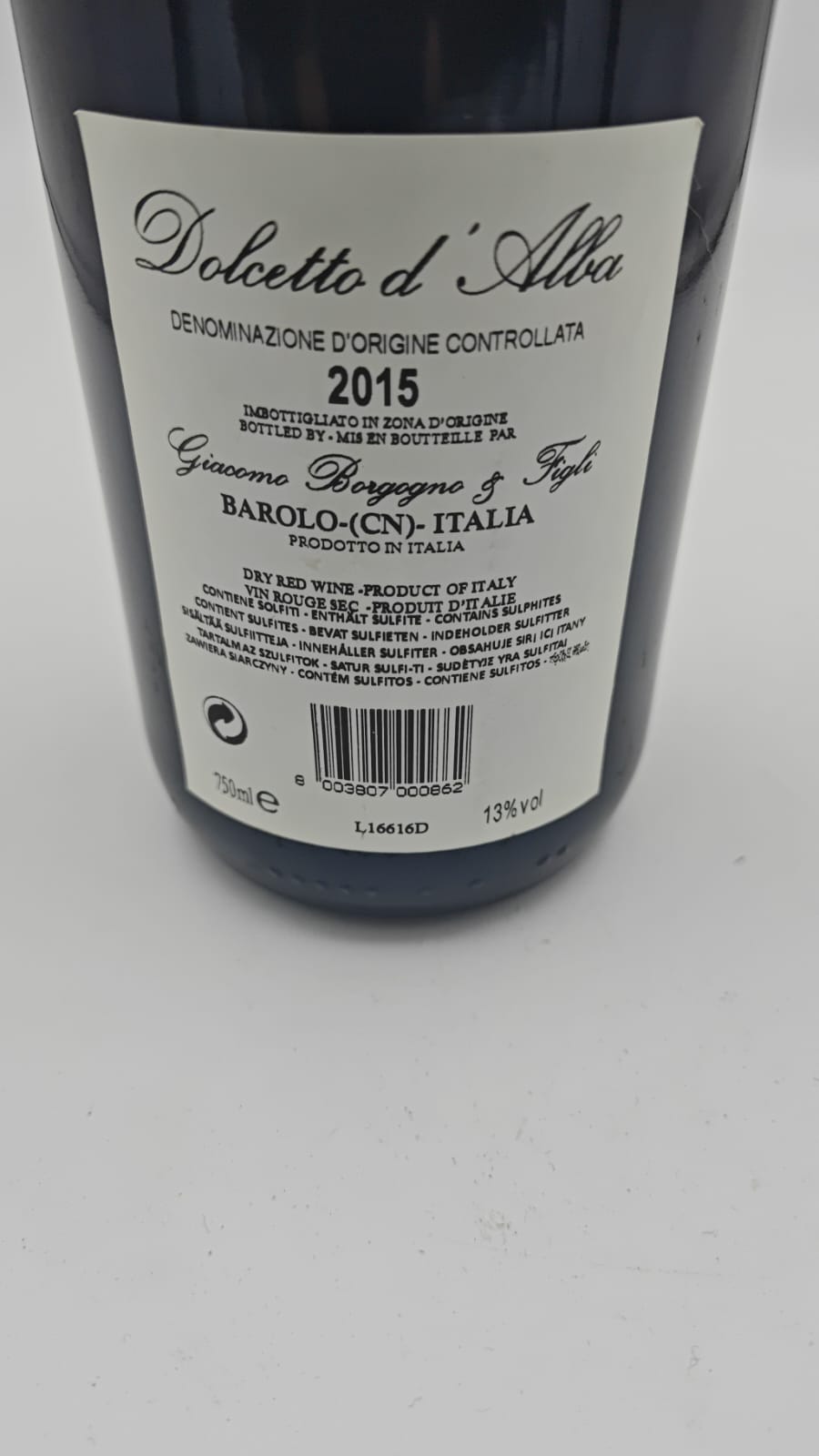 Borgogno - Dolcetto D'Alba DOC 2015 0,75 Lt.