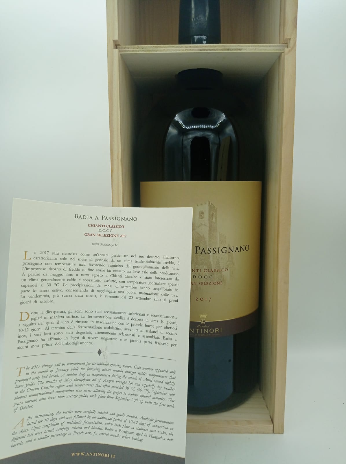 “Badia a Passignano” Chianti Classico Gran Selezione DOCG · Doppio MAGNUM 1,5l in cassetta di legno