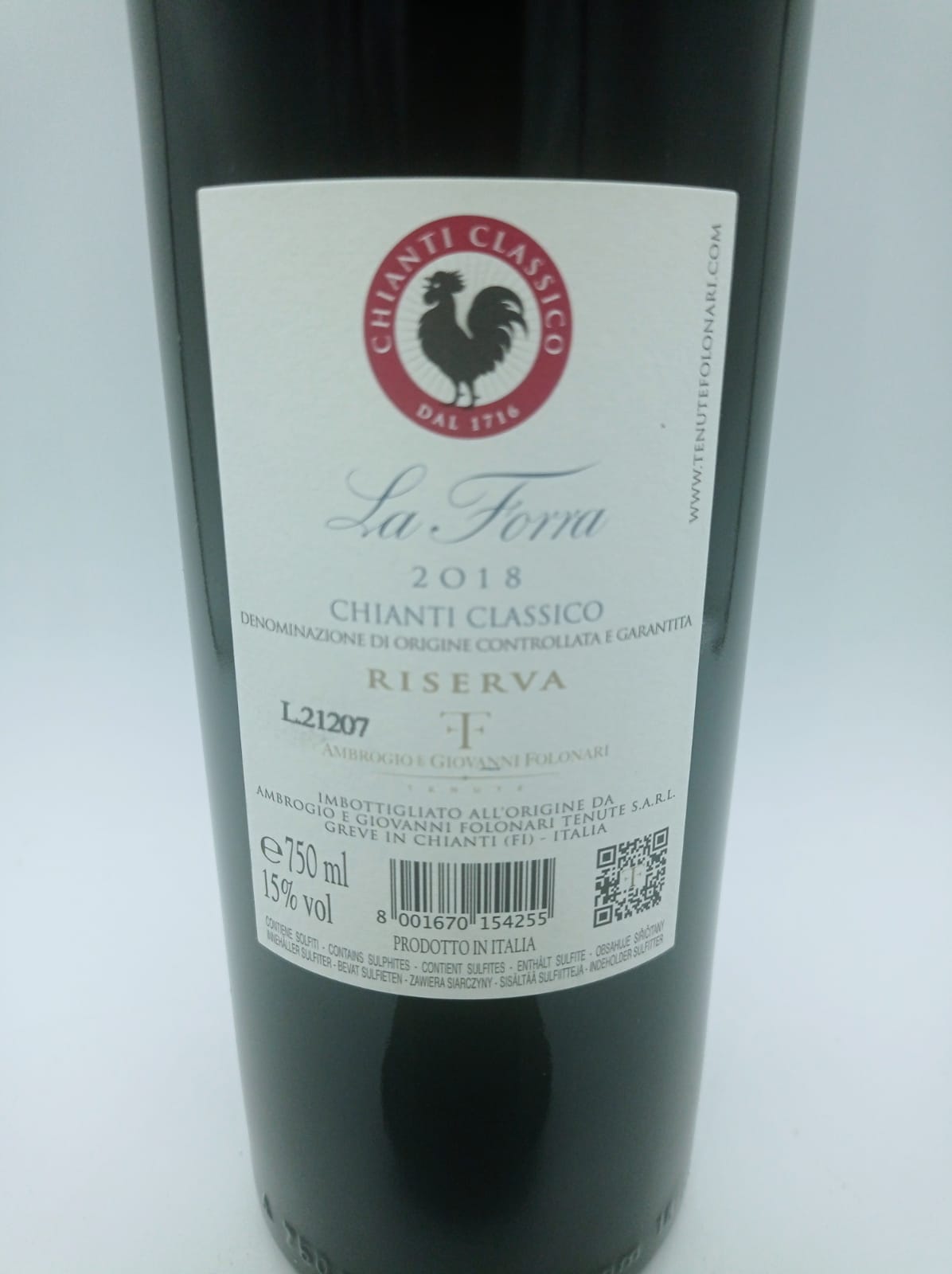 LA FORRA CHIANTI RISERVA DOCG 2018 NOZZOLE TENUTE FOLONARI