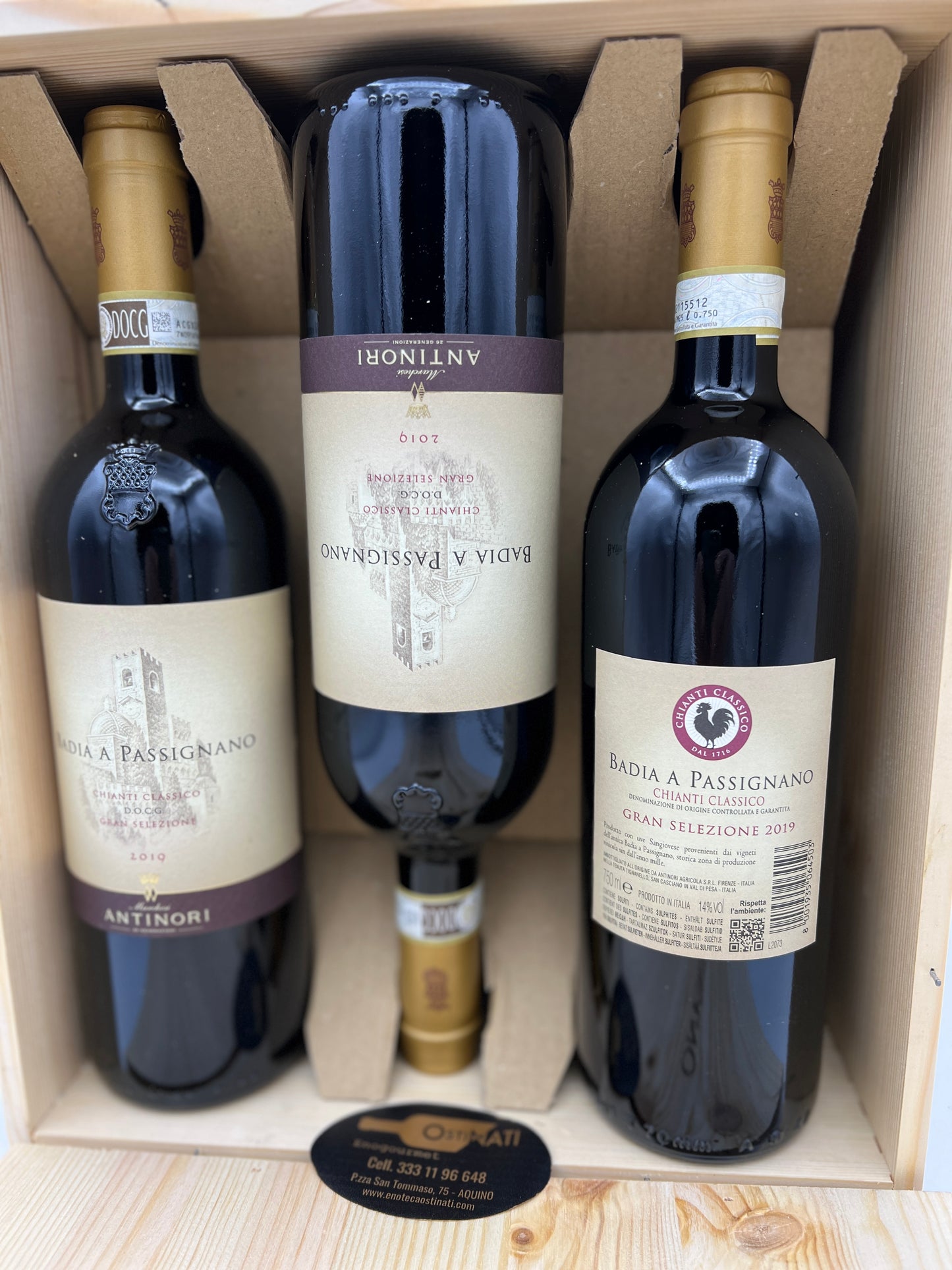 Chianti Classico DOCG Gran Selezione Badia A Passignano 2019 Antinori cassetta in legno 6 bottiglie