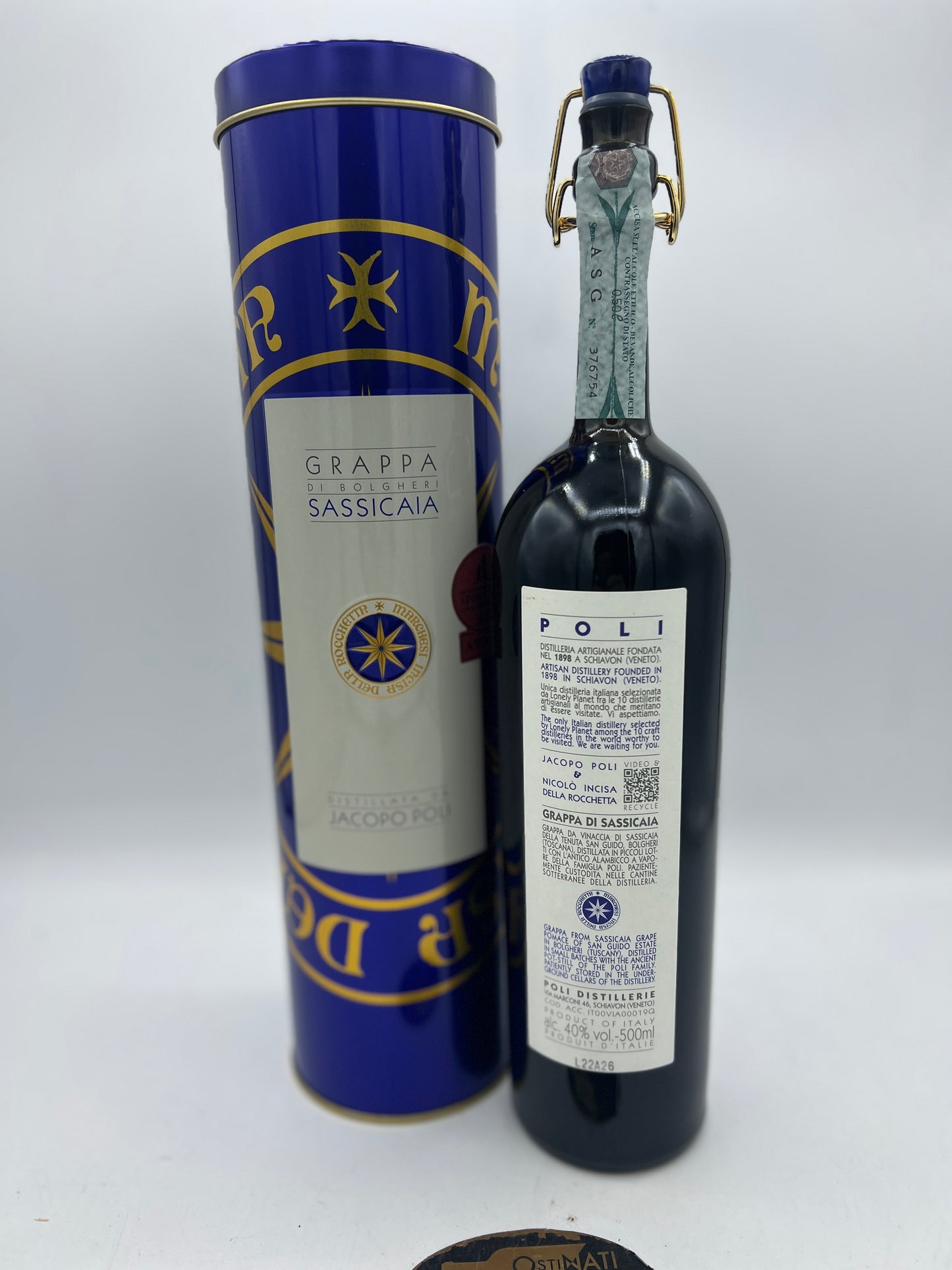 Grappa SASSICAIA Elevata in Legno "Barili di Sassicaia" - Jacopo Poli (0.5l - astuccio)